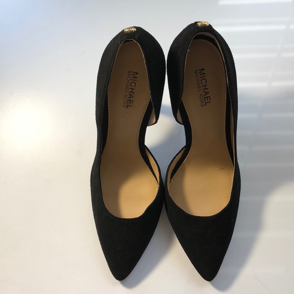 Black suede heels